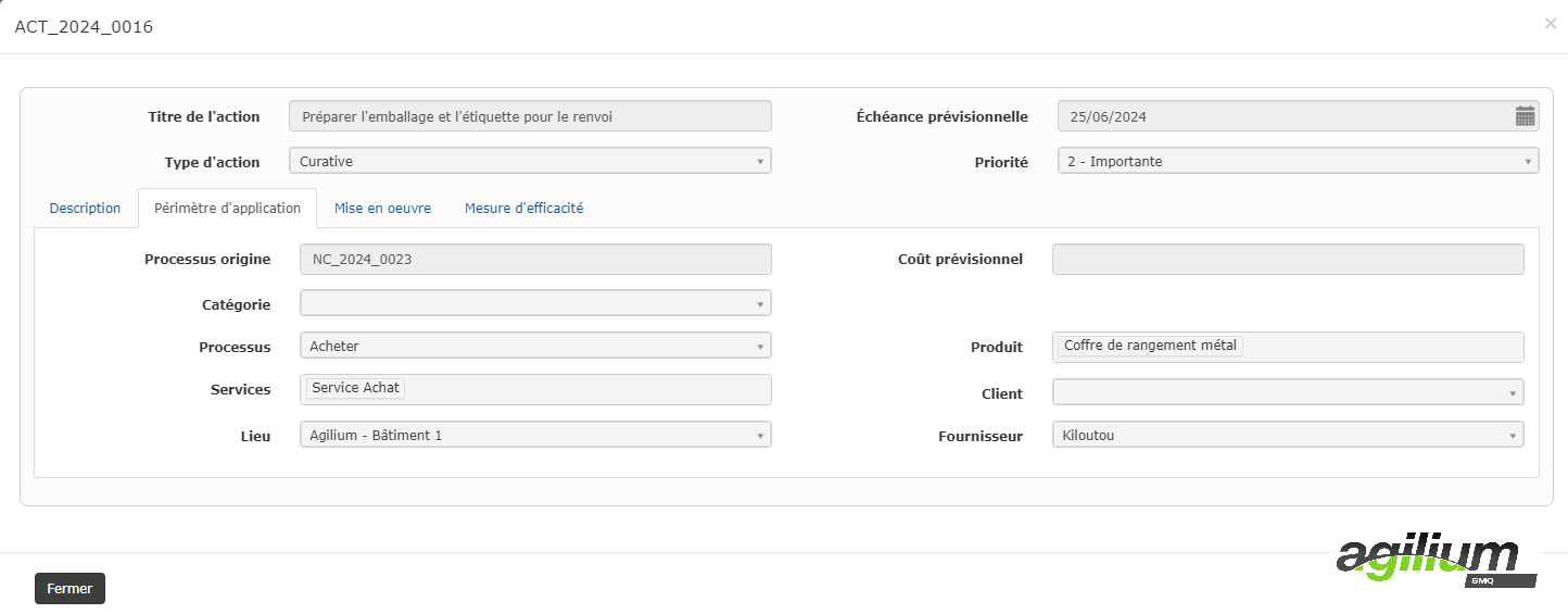 Fiche Action Corrective Image